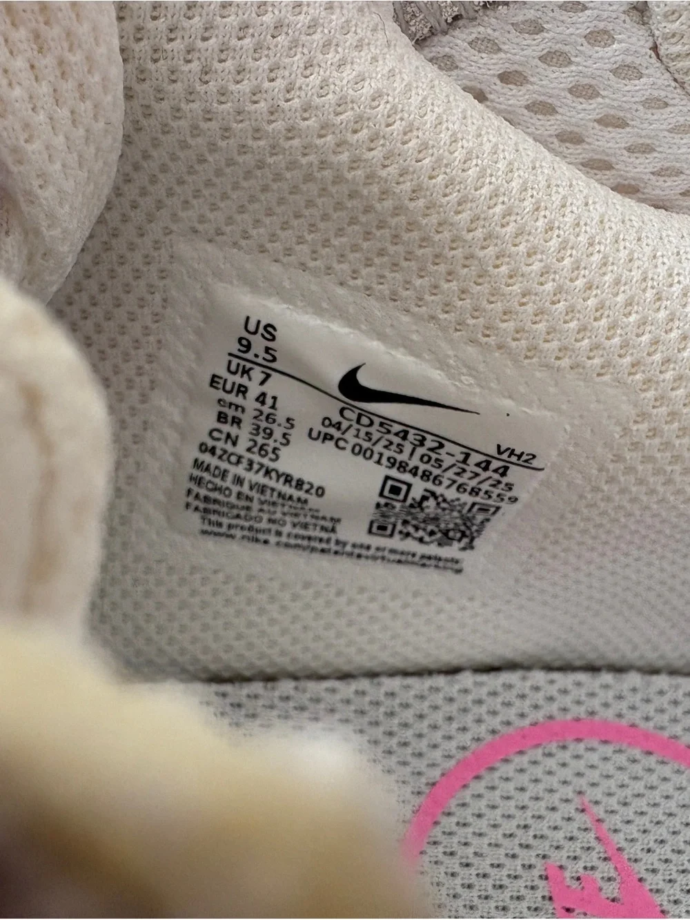 Nike White Air Max Excee Sneakers with Pink Accents